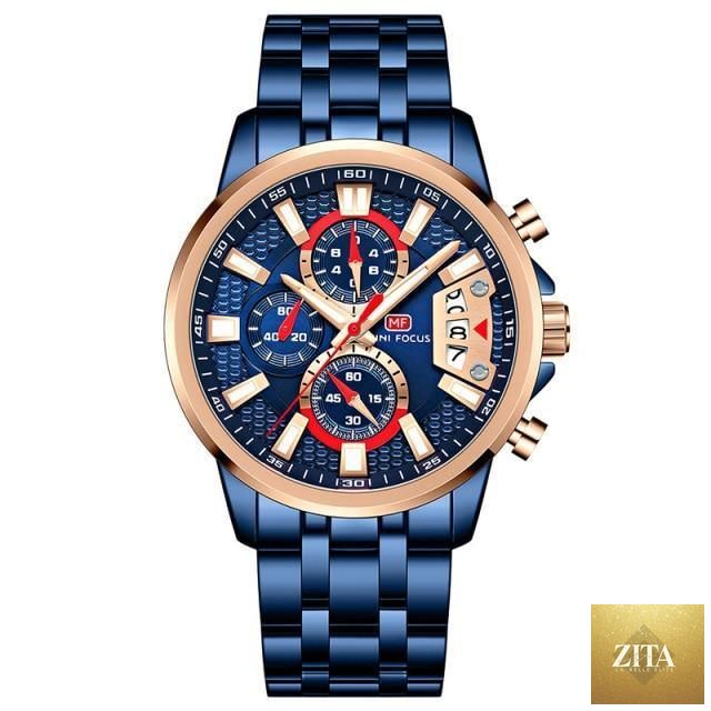 Stevvex men's quartz waterproof wristwatch with colorful dial, stainless steel case, and elegant analog design.
