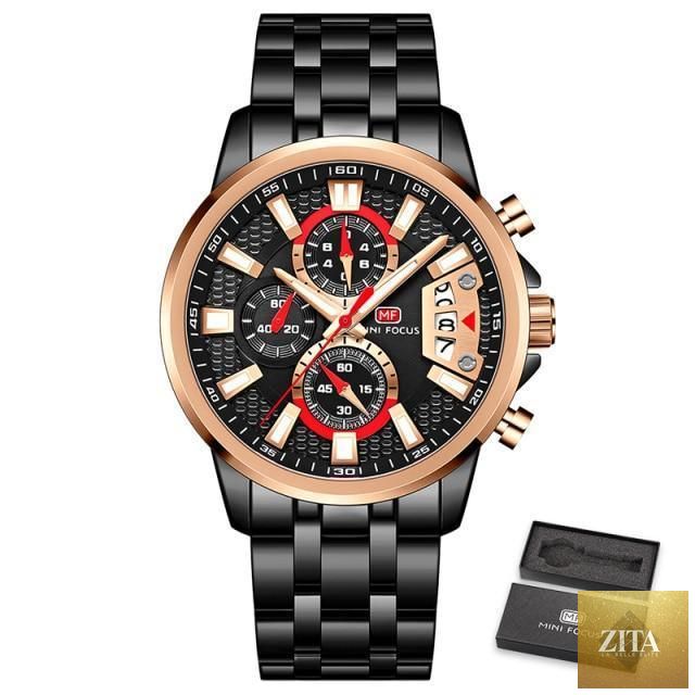 Stevvex men's quartz waterproof luxury wristwatch with colorful dial, stainless steel band, and elegant analog design.