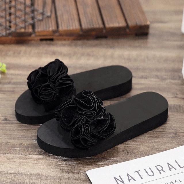 Stevvex women's bow summer sandals with high heels, platform flip-flops featuring floral design, ideal for beach or casual wear.
