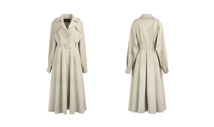 Green Solid Single Breasted Oversize Casual Women Trench Coat,Spring Yellow Angel