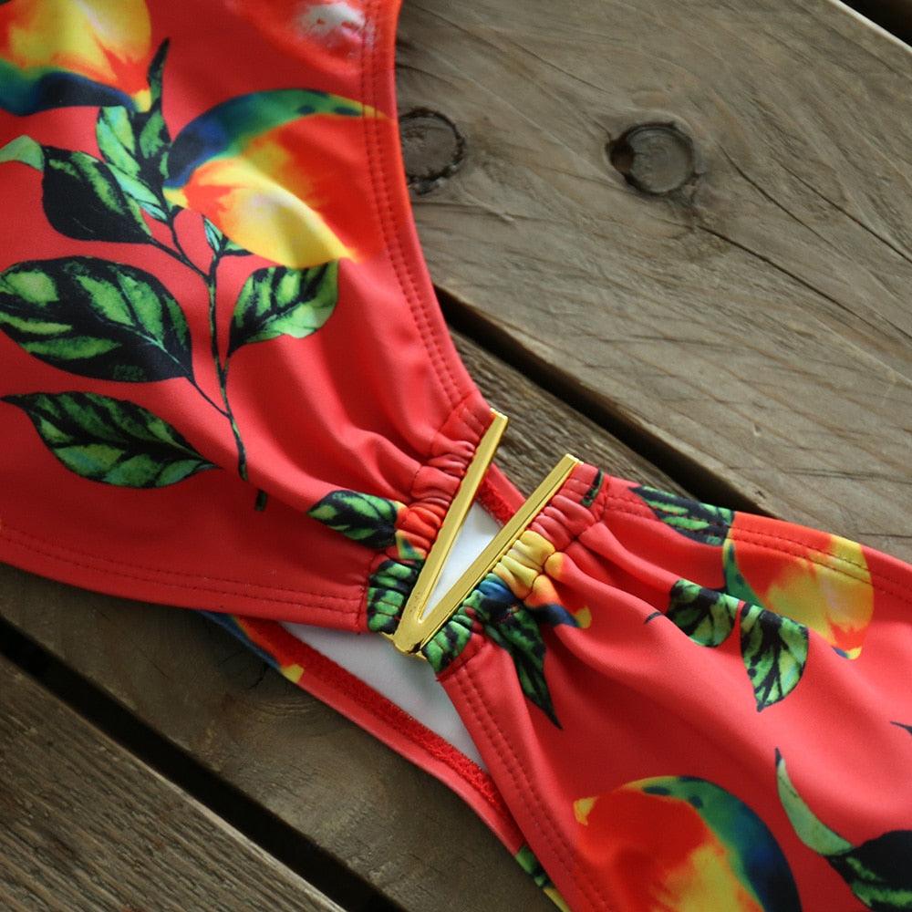 Stevvex two-piece women's push-up padded bikini set with ruffles, low-rise bandage swimsuit for beachwear and swimming.