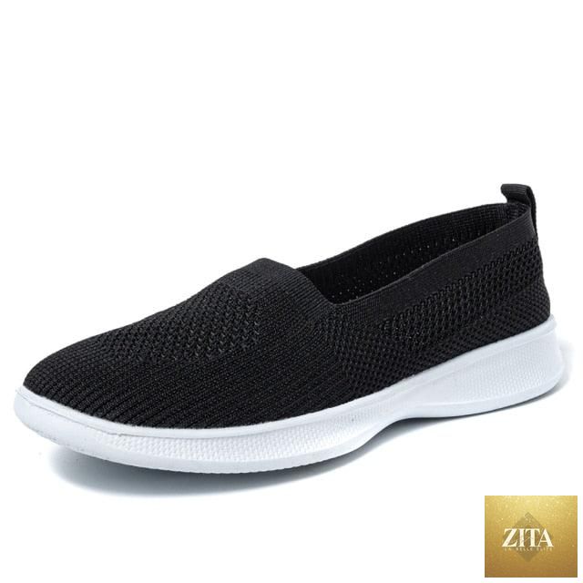 Stevvex summer knitting sock women's sneakers with breathable mesh, lightweight slip-on espadrille style for casual walking.