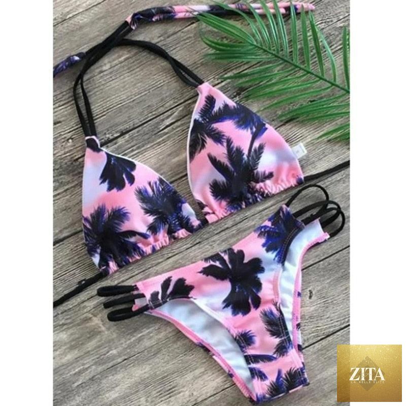 Stevvex bikini pad push-up swimwear for women, two-piece halter bandage bikini set with supportive cups, perfect for summer beachwear.