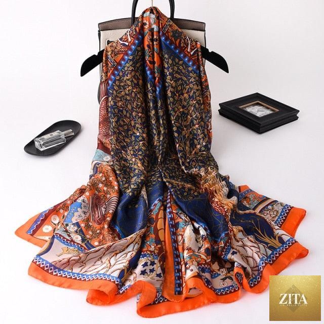 Stevvex luxury winter silk scarf with floral print, long cotton shawl, stylish head wrap, and versatile hijab for women
