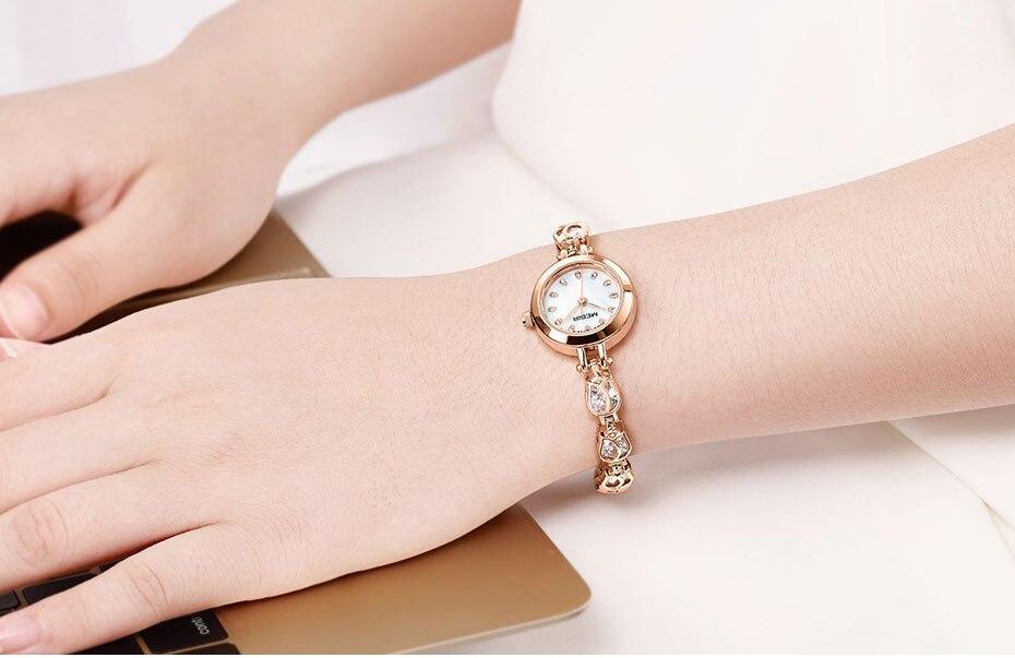 Stevvex women's fashion crystal watch with elegant bracelet strap, luxury design, quartz movement, waterproof, and stylish shape.