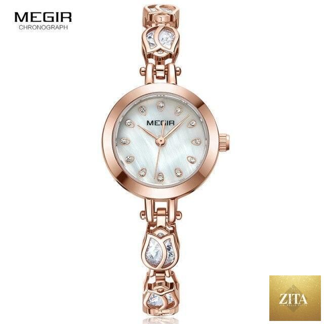 Elegant Stevvex women's crystal quartz watch with a bracelet strap, waterproof design, and luxurious detail.