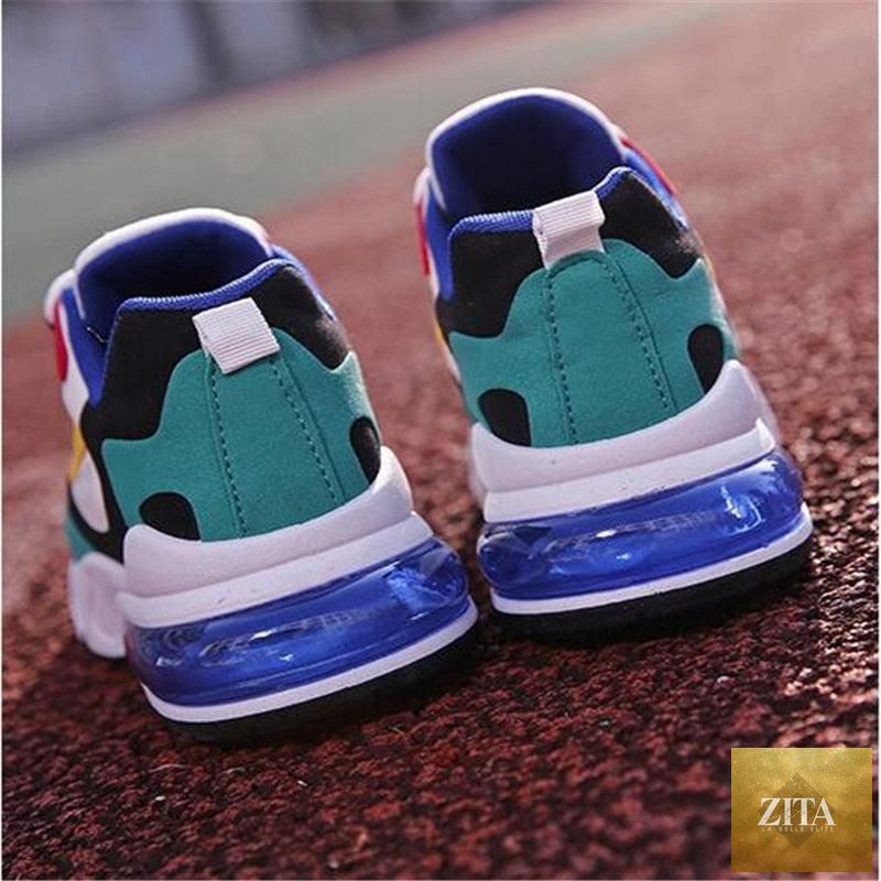 Women Stevvex colorful casual sneakers with thick soles, lightweight air cushion, breathable design, ideal for walking and running.