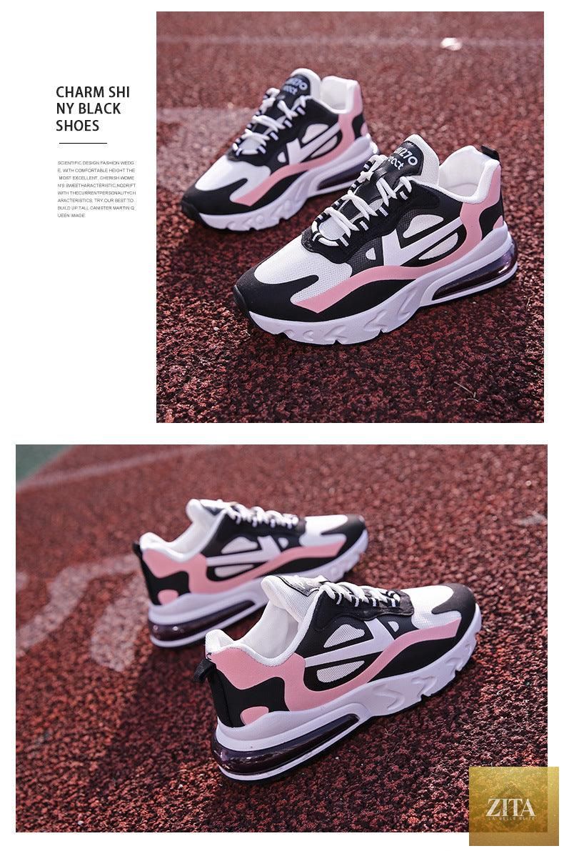 Women Stevvex colorful casual sneakers with flat thick sole, lightweight breathable air cushion for walking and running.