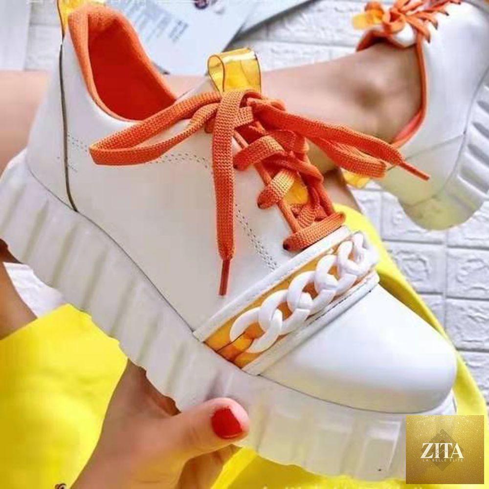 Purple Stevvex women's platform sneakers with lightweight, casual leather design and vulcanized sole for comfortable fashion wear