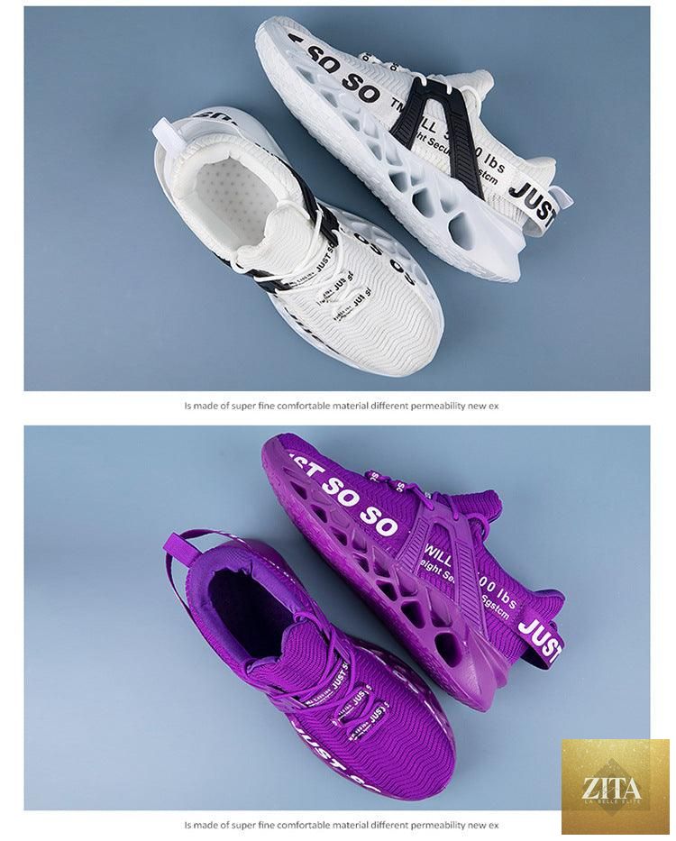 Purple Stevvex women's sport sneakers with breathable mesh, lightweight platform design, suitable for running, walking, and outdoor workouts.