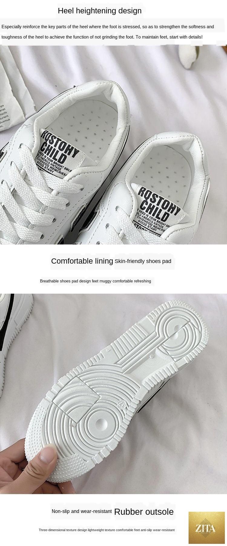 White Stevvex women's fashion flats with round toe, lace-up casual sneakers, breathable vulcanized soles, ideal for walking and school.
