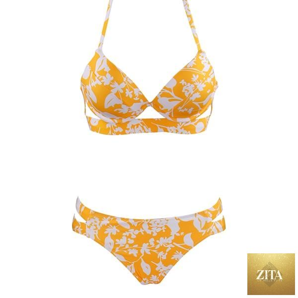 Leopard print women’s strapless bikini set with halter top and low-rise bottoms, soft bandage swimwear by Stevvex.