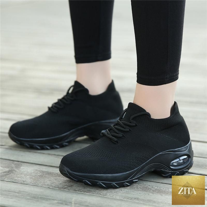 Stevvex women's casual chunky sneakers with platform, mesh upper, slip-on design, air cushion sole, comfortable walking shoes.