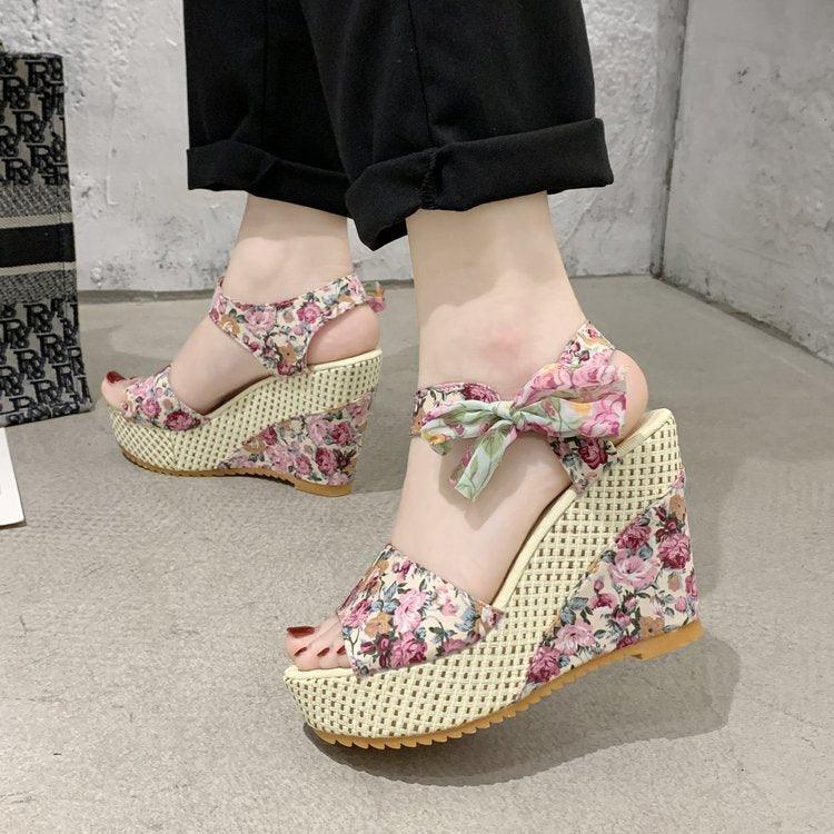 Stevvex women's high heel summer sandals with bowknot, ankle strap, platform, lace-up design, perfect for parties and dress occasions.