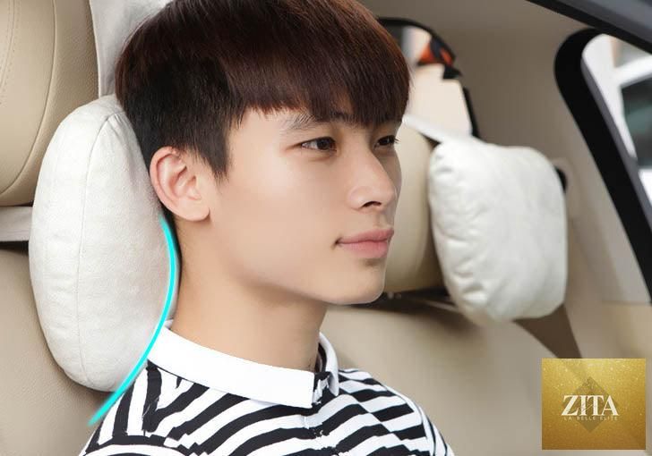 Stevvex luxury car neck pillow with soft, adjustable support for comfort and headrest during travel.