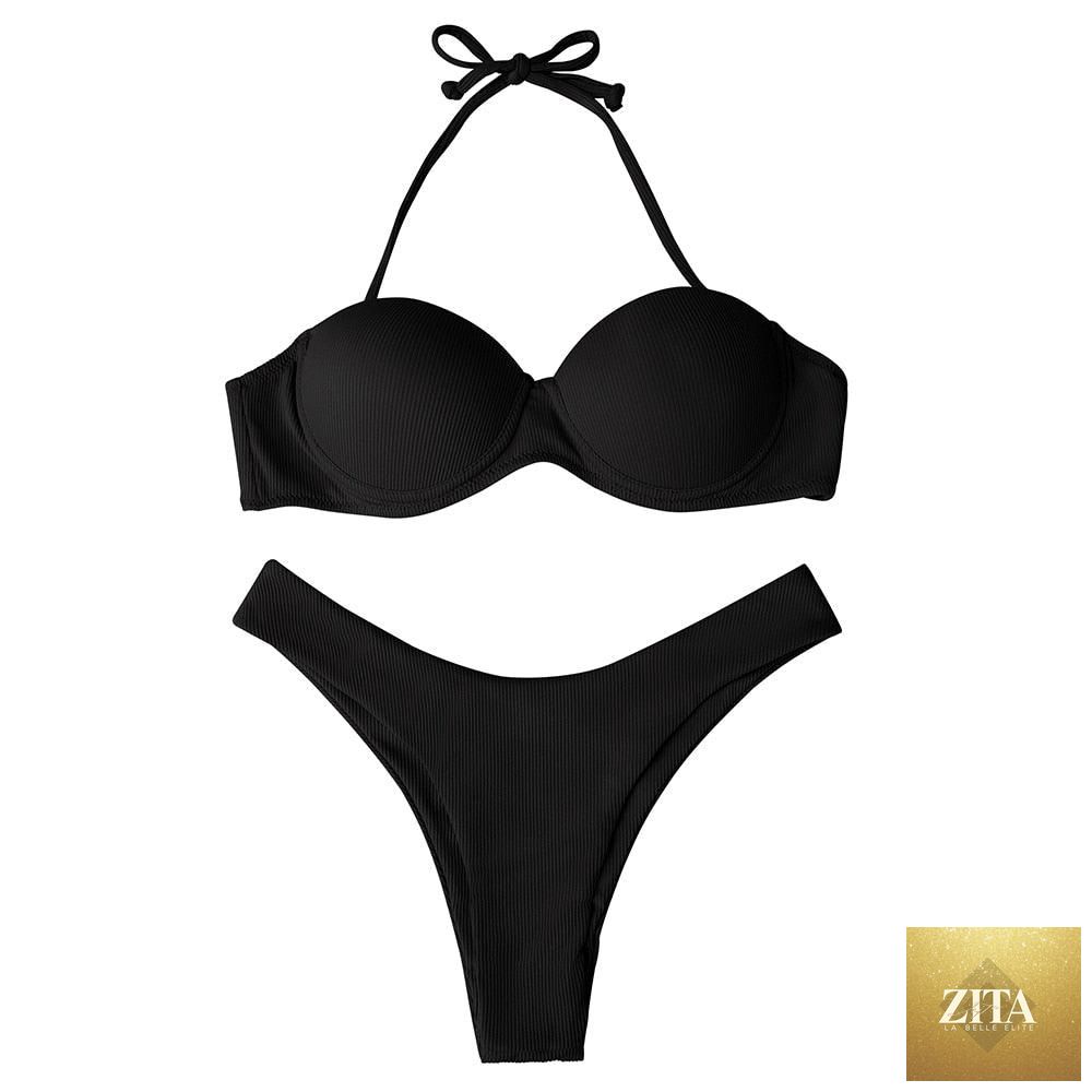 Stevvex leopard bikini set for women, halter triangle top with cheeky bottoms, perfect for summer beach wear.