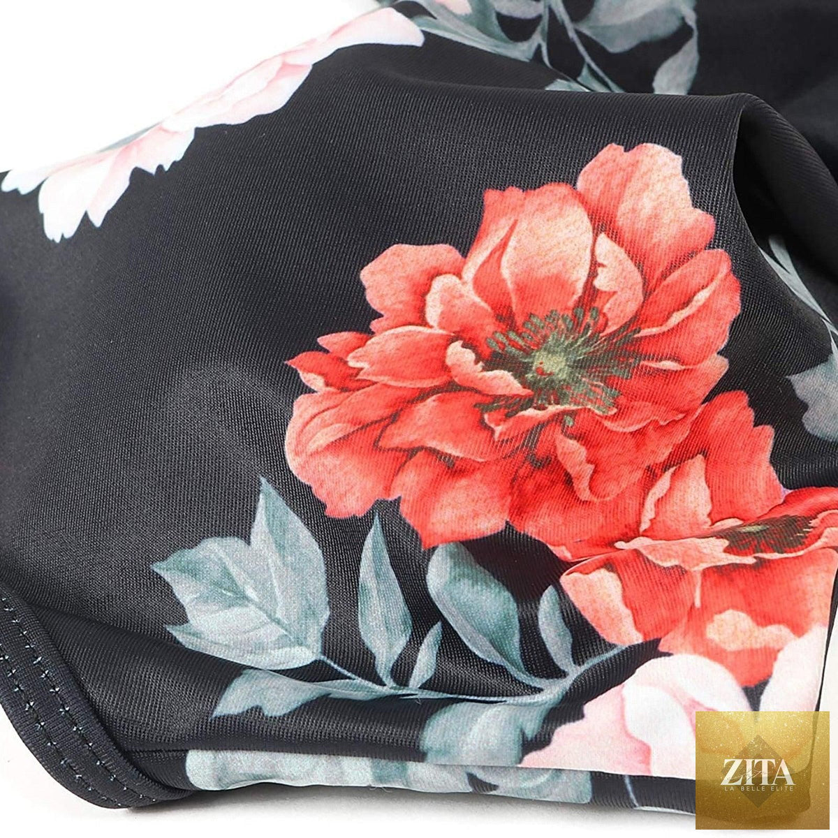 Stevvex modern floral bikini set with crisscross high waist design, flower print, and matching bikini shorts for women.