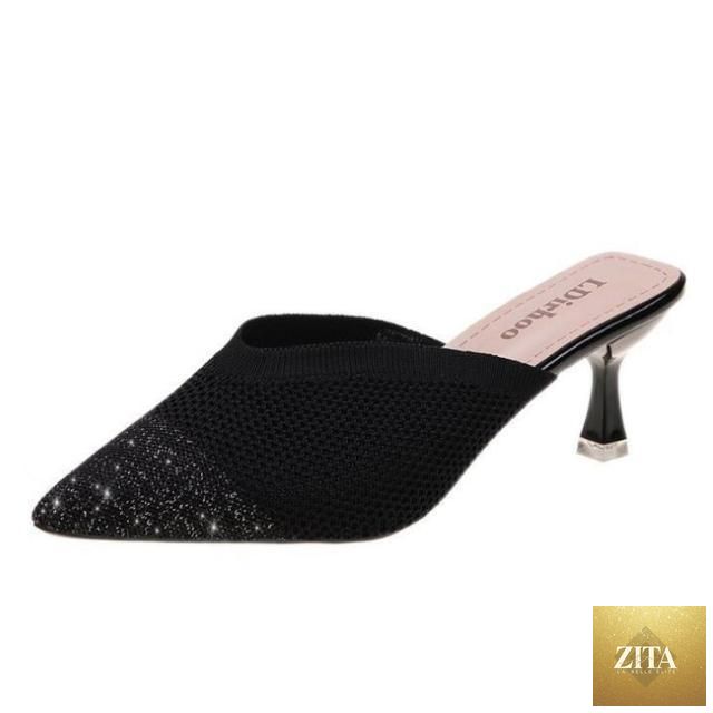 Stevvex Queen Fashion PU sandals for women with transparent pointed toe design, high heels, and stylish outdoor party wear.