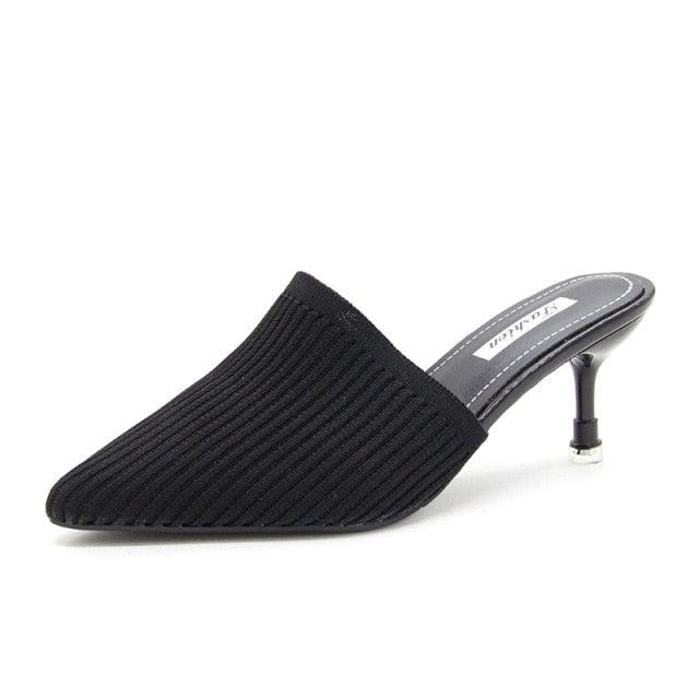Stevvex Queen Fashion PU sandals for women, transparent pointed toe high heels, stylish outdoor party footwear.