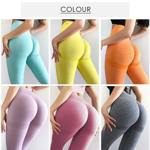 High Waist Seamless Leggings Push Up Leggings Sport Women Fitness Blue Charlie