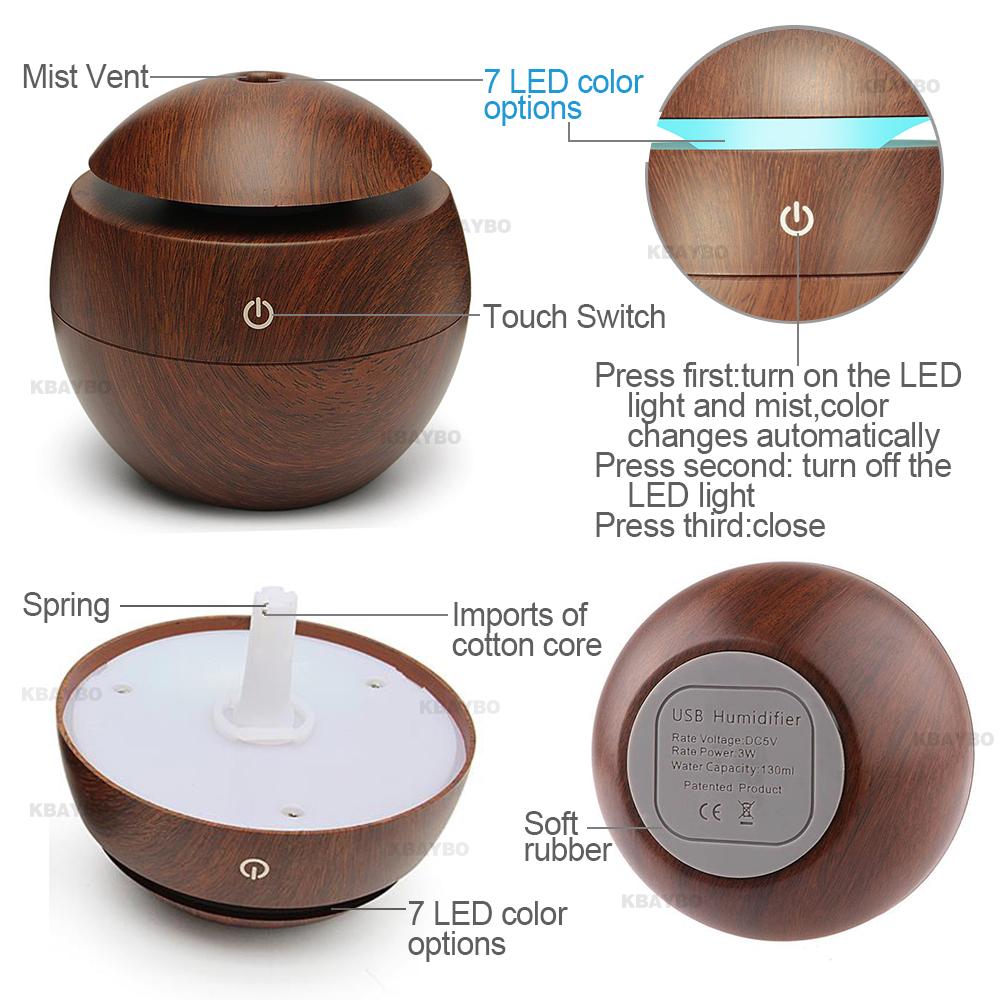 USB Aroma Essential Oil Diffuser Ultrasonic Cool Mist Humidifier Air Jade
