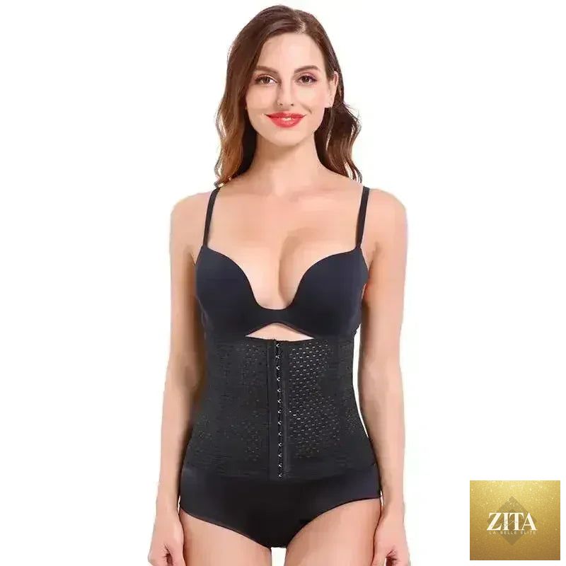 Female wearing Femstylo slimming corset waist trainer and body shaper for waist slimming and body shaping.