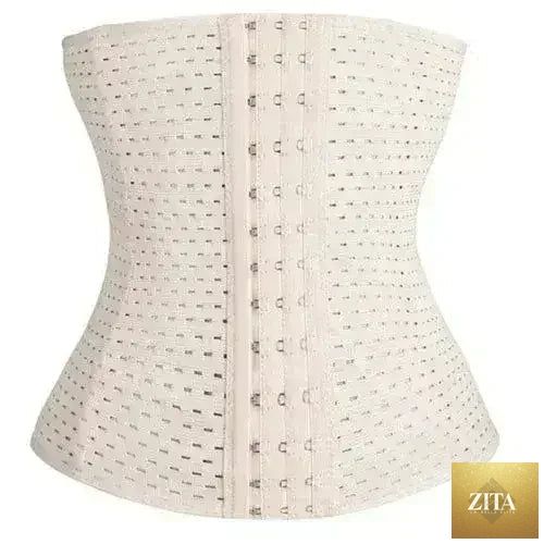 Femstylo women's slimming corset waist trainer cincher body shaper, black with adjustable lacing for waist slimming and shaping.