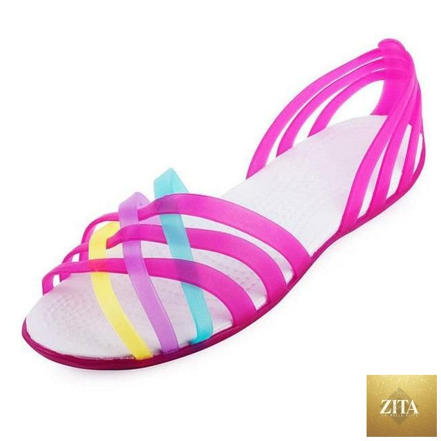 Rainbow Women Sandals Summer New Candy Color Women Shoes Strap Beach Mixed Colors Shoes Classic Slippers Beautiful Slip On Shoe Sandal Indoor And Outdoor Lightweight Slipper