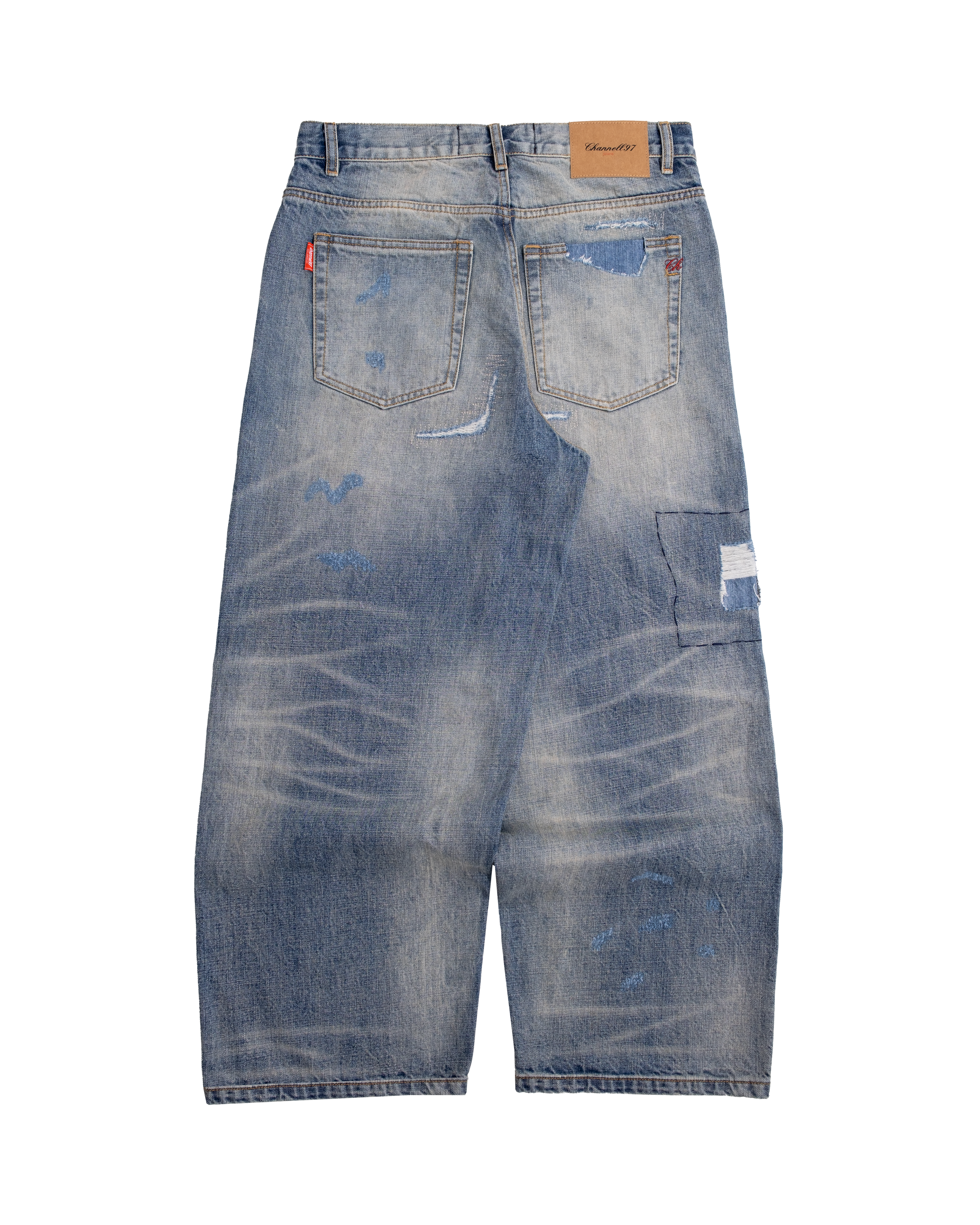Blue Repaired Selvedge Denim