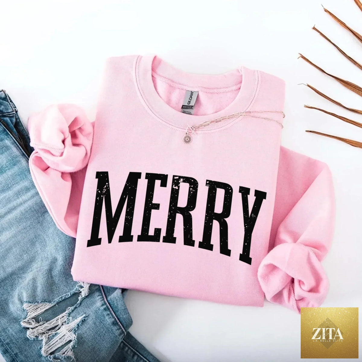Retro Merry Christmas women's sweatshirt featuring festive holiday design, cozy red and green colors, and holiday-themed graphics.