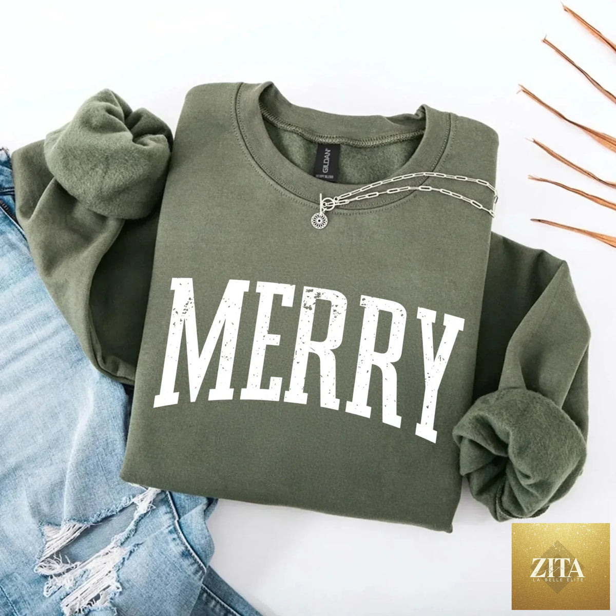 Retro Merry Christmas sweatshirt for women by Adorb Custom Tees, featuring festive holiday design and cozy sweatshirt style.