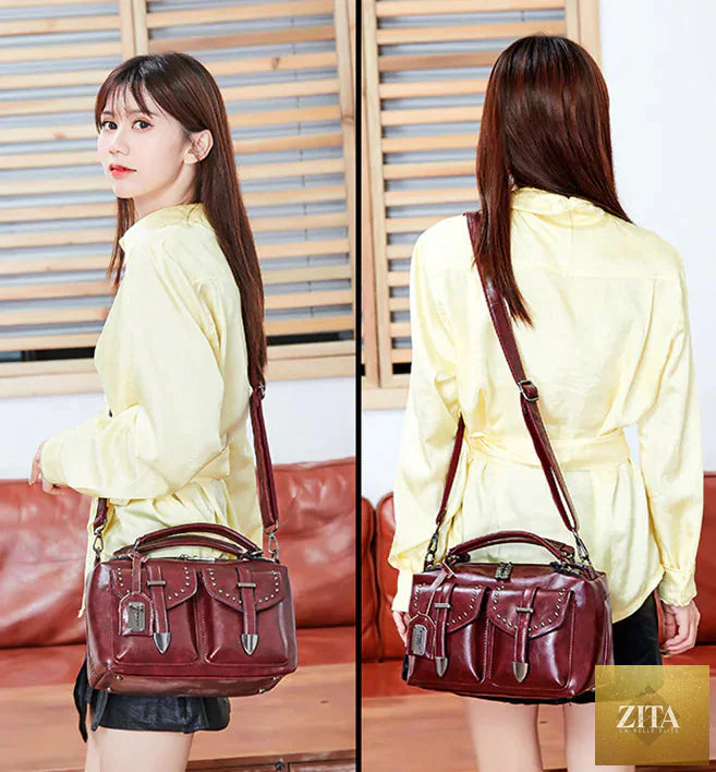 Leather women's handbag by Trendy Attic Store01, soft tote and crossbody purse with sleek design and spacious interior.