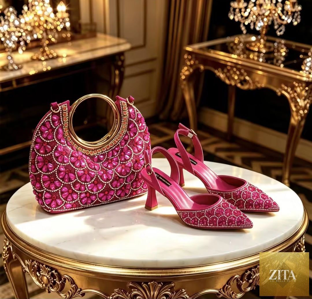 Luxurious Italian ladies shoes and matching bag set by EdleessFashion, showcasing elegant design and high-quality craftsmanship.