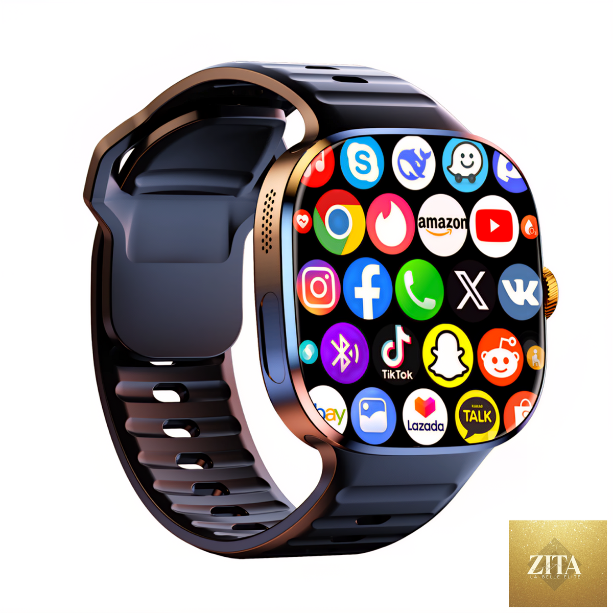 donjohnbyvictoriacharles BEST SmartWatch 2026 M99 5G with SIM card slot, sleek black design and digital display.