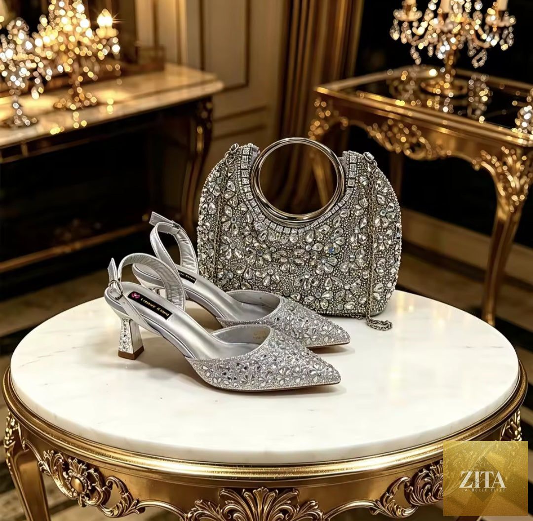 Elegant Italian ladies shoes and matching bag set in luxurious design by EdleessFashion, featuring stylish and refined accessories.