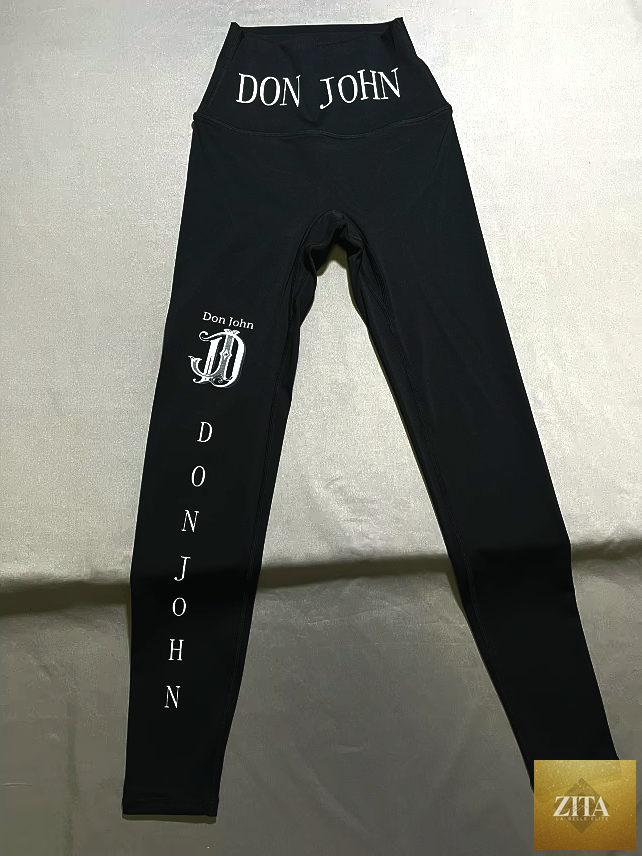Women’s yoga pants and top from donjohnbyvictoriacharles, comfortable activewear set for yoga or casual wear.