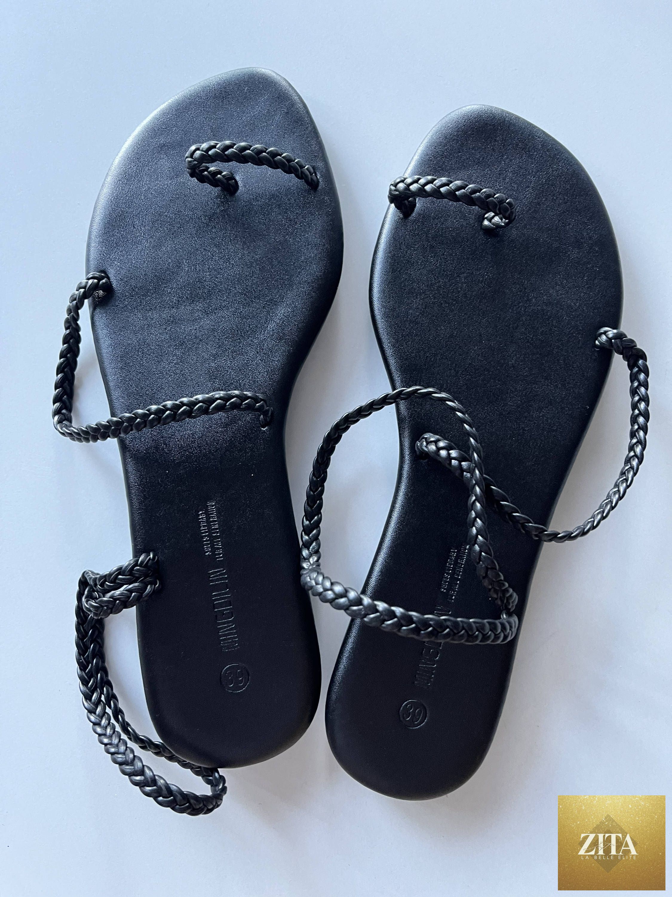 Charlotte Summers leather sandals by donjohnbyvictoriacharles featuring open toes and ankle straps, shown on a neutral background.