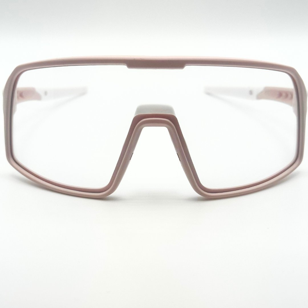 Eastern Outer Mojave sunglasses with photochromic lenses, featuring a stylish rose-colored frame and adaptable lens tint.