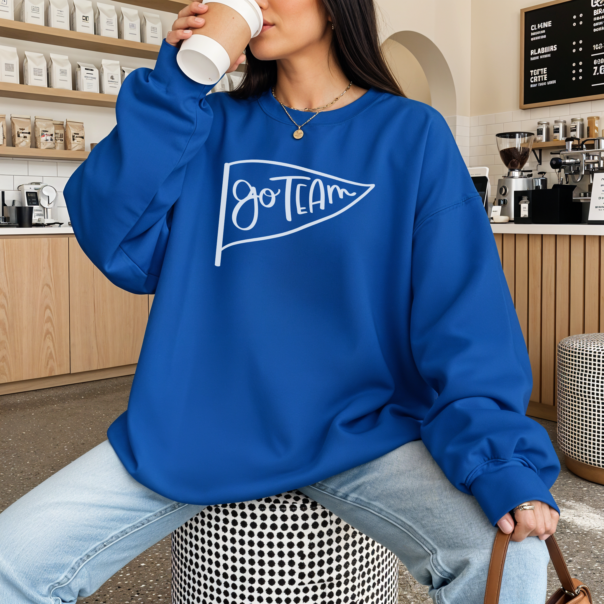 Go Team Pennant Crewneck Sweatshirt | Game Day Spirit Wear