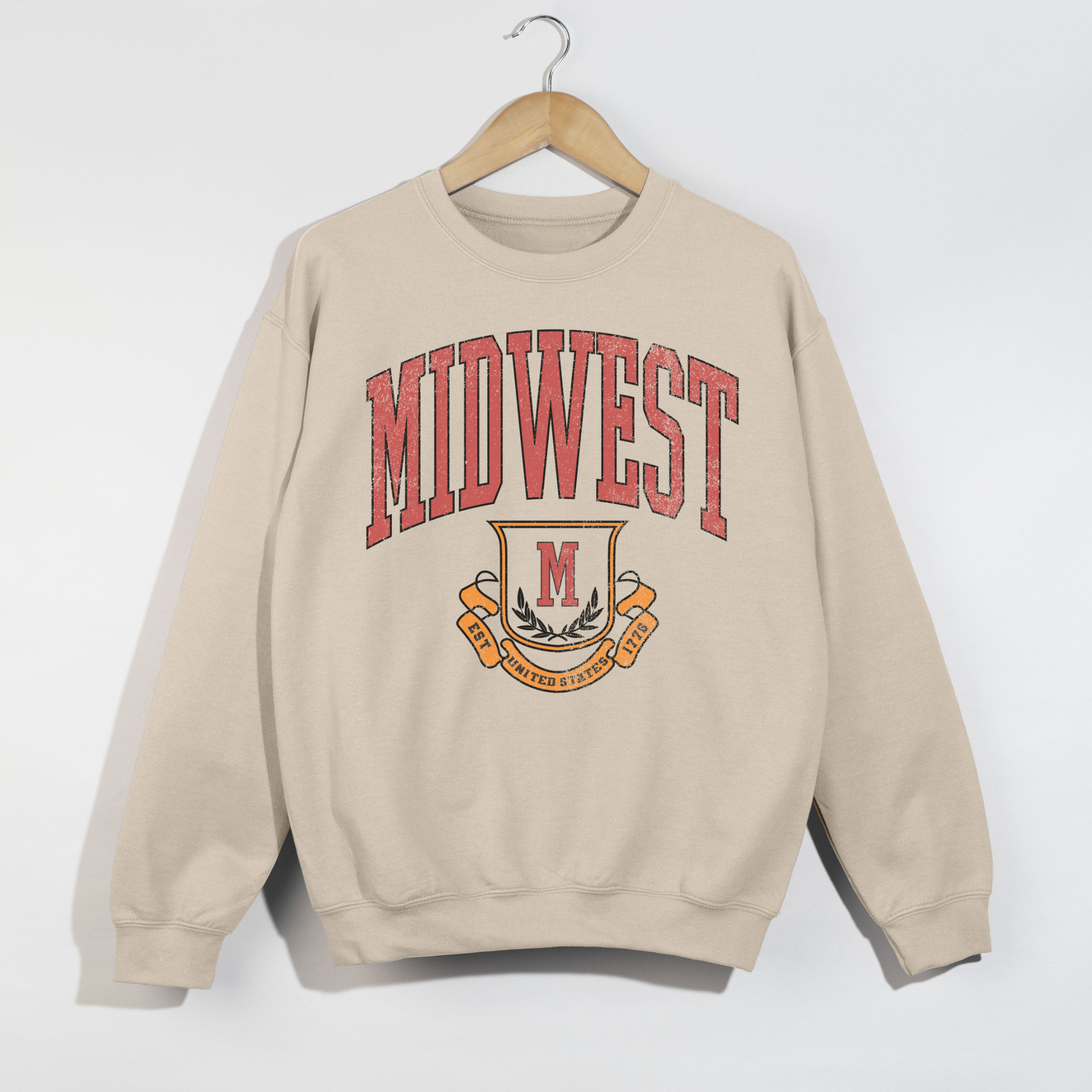 Midwest Crewneck Sweatshirt | Vintage Collegiate Graphic Pullover