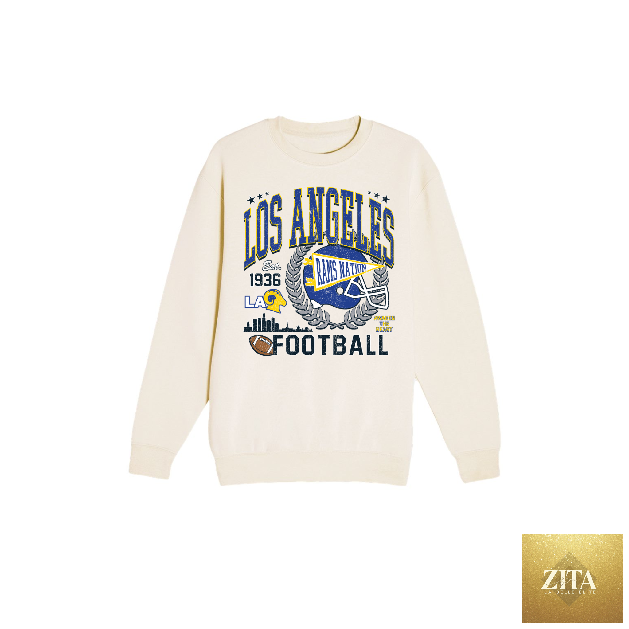 Los Angeles Football Sweatshirt | LA Rams Game Day Crewneck