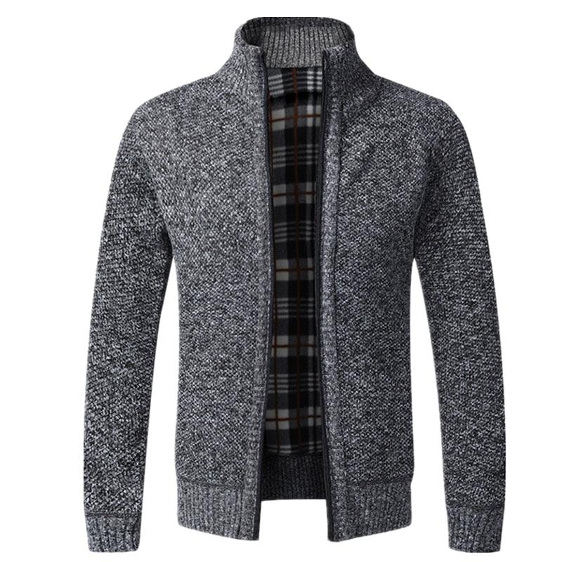 Simple Quality Autumn Winter New Men's Jacket Slim Fit Jacket Slim Fit Thick Sweaters Male Jacket Men Solid Cotton Thick Warm Sweater With Pockets Fashion Warm Cold Weather Classic Jacket