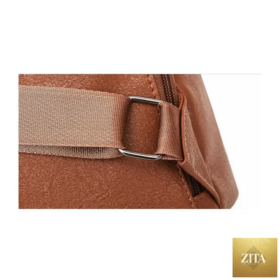 Elegant genuine leather handbag by Stevvex featuring vintage style, anti-theft design, suitable for teen girls, women, school, and travel.