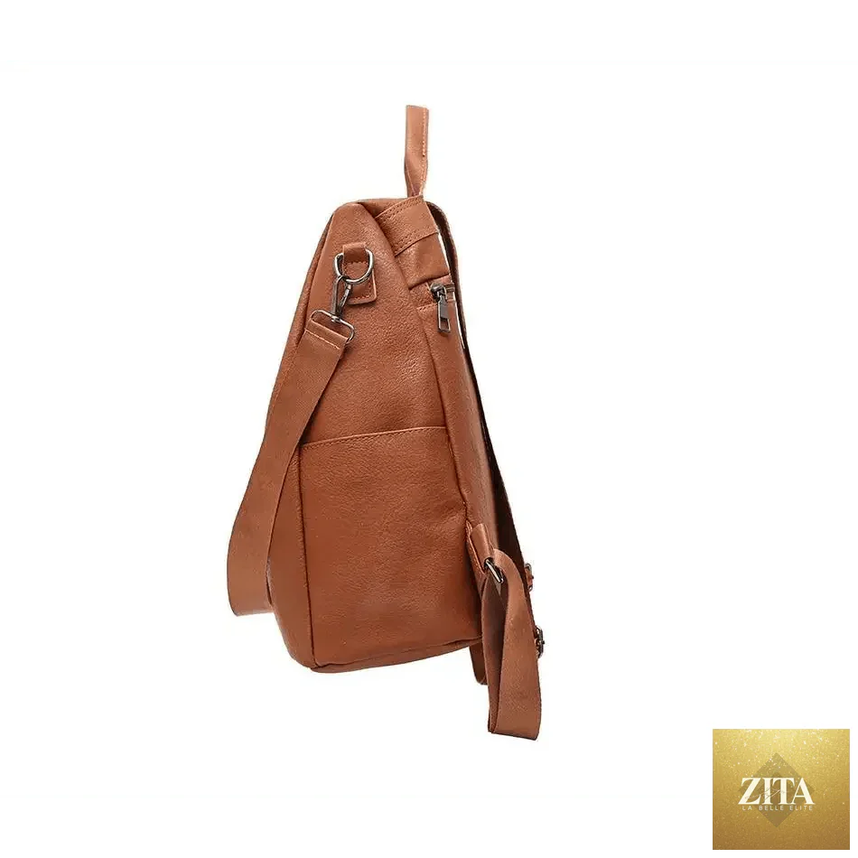 Elegant genuine leather Stevvex backpack with vintage style, anti-theft design, suitable for teenagers, women, school, and travel.