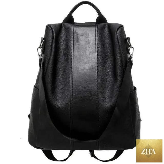 Elegant Stevvex vintage leather backpack with anti-theft design for teenage girls and women, ideal for school and travel.