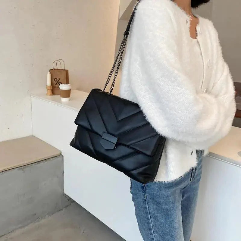 Sizzling Embroidery Thread Small PU Leather Crossbody Bags For Women And Girls Trending Female Shoulder Handbags