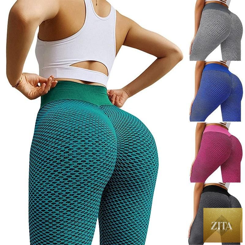 Stevvex women's soft push-up leggings, high-waisted sport yoga pants with tummy control and lifting design for fitness and running.