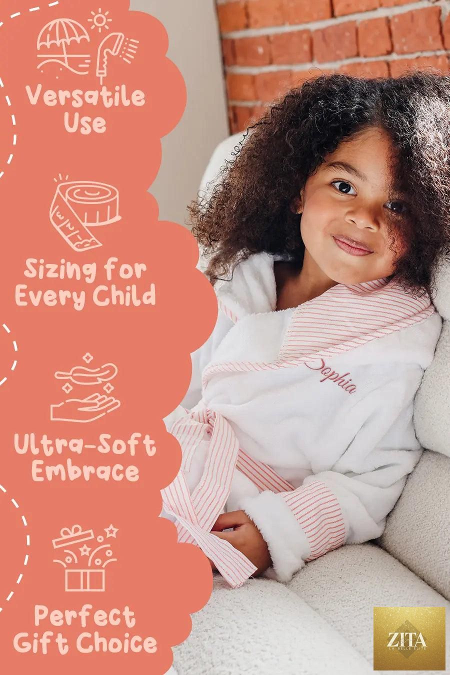 Soft plush kids' robe from Lotus Linen, cozy and ultra-soft for toddlers and children, perfect for comfort and warmth.