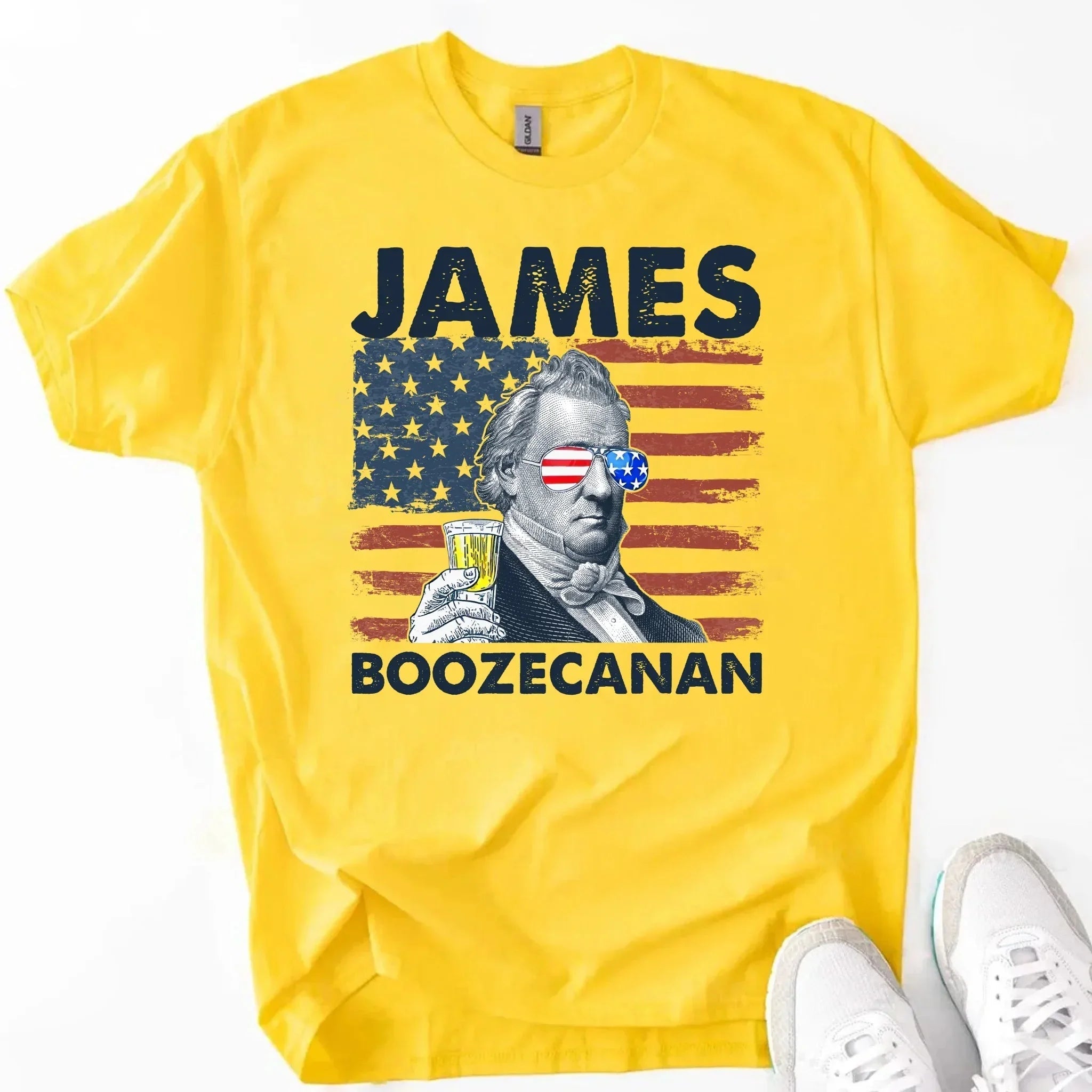 James Boozecanan 4th of July Shirt โ Funny Presidential Drinking Tee