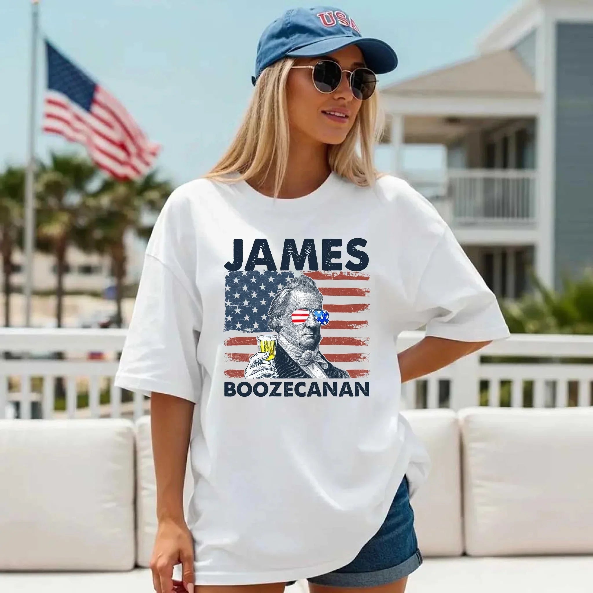 James Boozecanan 4th of July Shirt โ Funny Presidential Drinking Tee